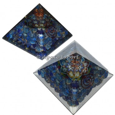 Lapis Lazuli with Chakra Symbol Orgone Pyramids