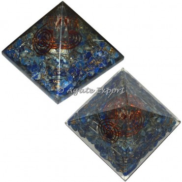 Lapis Lazuli With Angel Orgone Pyramids