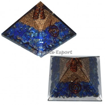 Lapis Lazuli With Crystal Point Orgone Pyramids