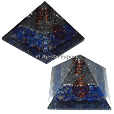 Lapis Lazuli Orgone Pyramids with Crystal Point