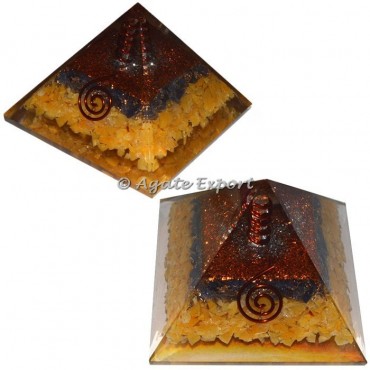 Golden Quartz Orgone Pyramids with Crystal Point