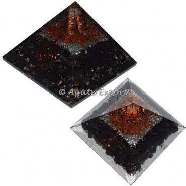Black Tourmaline with Crystal Point Orgone Pyramids