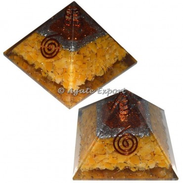 Yellow Quartz Orgone Energy Pyramids