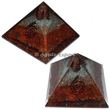 Red Jasper Orgone Pyramids with Crystal Point