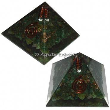 Green Jade Orgone Pyramids with Crystal Point