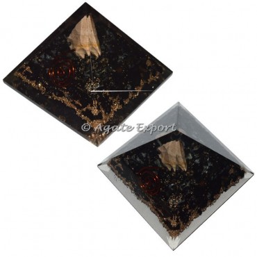 Black Tourmaline with Arrowheads Orgone Pyramids