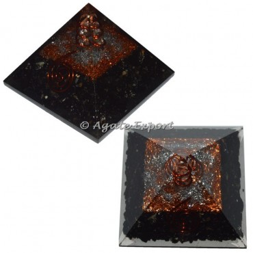 Black Tourmaline with Copper Brass Orgone Pyramids