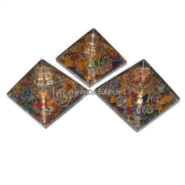 Chakra Chips with Crystal Point Small Pyramids