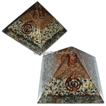 Dalmatian jasper Orgone Pyramids with Crystal Point