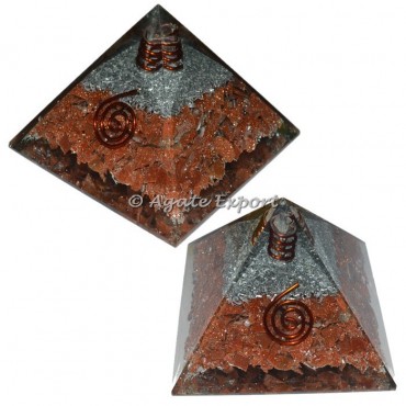 Thrid Eyen Sunstone Orgone Pyramids with Crystal Point