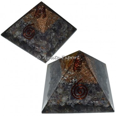 Smokey Quartz Orgone Pyramids with crystal Point
