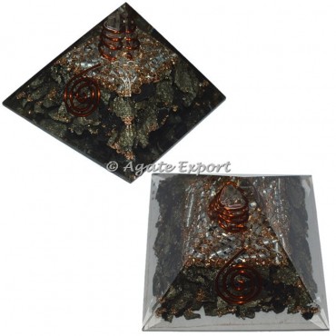 Pyrite Orgone Pyramid With Crystal Point