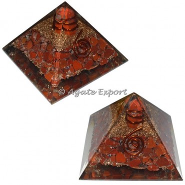 Red Jasper Orgone pyramids with Jasper Point