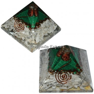 Selenite Orgone Pyramids with Crystal Point