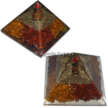 Jasper Orgone Pyramids with Spiral Point