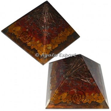 Jasper Energy Orgone Pyramids with Brass