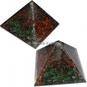 Green jade Orgone Pyramids with Spiral Point