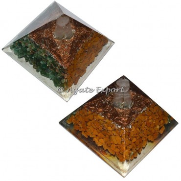 Yellow Jasper Orgone Pyramids with Spiral Point