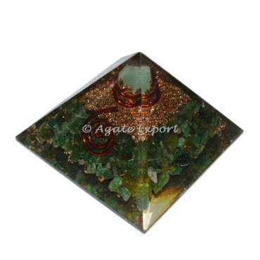 Green Jade Orgone Pyramids with Green Point