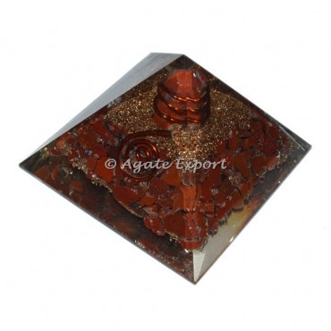 Red Jasper Orgone Pyramids with Jasper Point