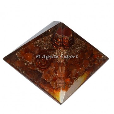 Carnelian Orgone Pyramids with Carnelian Point