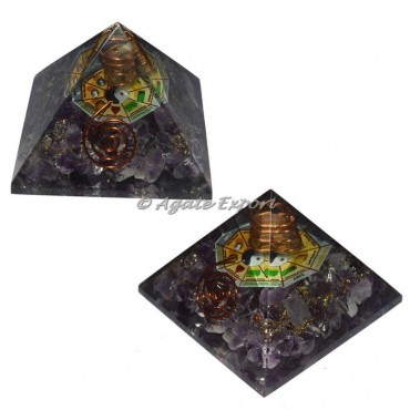 Amethyst Direction Orgone Pyramid With Crystal Point