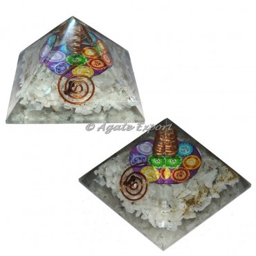 Crystal Quartz With Seven Chakra Yoga Pyramid