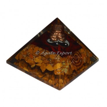 Yellow Jasper Ying yag Orgonite Pyramid