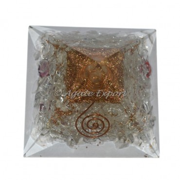 Crystal Quartz Healing Orgonite Pyramids