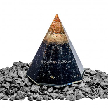 Black Tourmaline Crystal Energy Generator Orgonite Pyramid