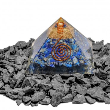 Lapis Lazuli Orgonite Pyramids  with Crystal Point