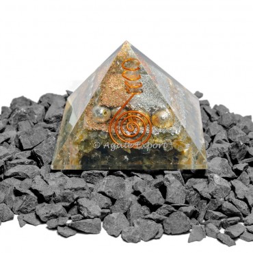 Pearl with Labradorite Orgonite Healing Pyramid