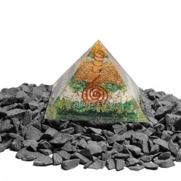 Green Aventurine With Howlite Emf Protection Orgonite Pyramid