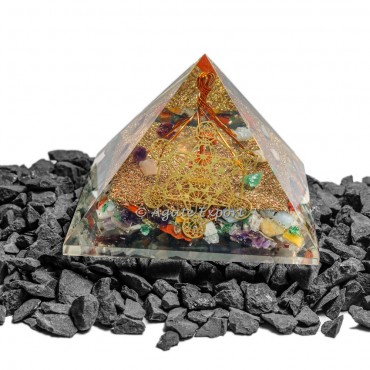 Chakra Metatron Healing Crystals Orgonite Pyramid
