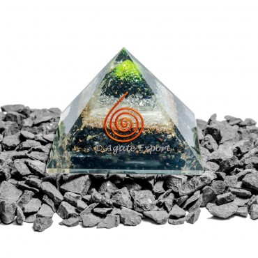 Black Tourmaline with selenite healing crystals orgonite pyramids