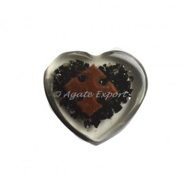 Black Tourmaline Healing Orgonite Heart