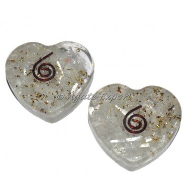 Crystal Quartz Orgonite Heart Cab