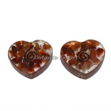 Red Carnelian Orgonite Heart Cab