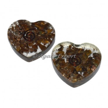 Tiger Eye Orgonite Heart Cab