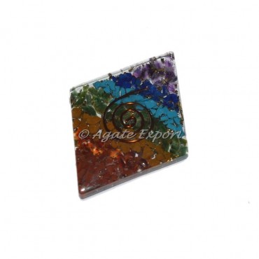 Diamond Shape Chakra Orgonite Cabs