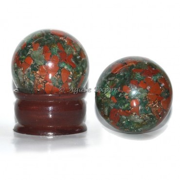 Green Aventurine With Red Jasper Orgone Sphere