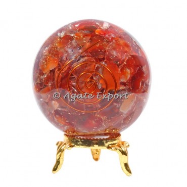 Carnelian Orgonite Spheres with Choko Reiki