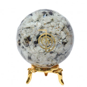 Rainbow Moonstone Orgonite Choko Reiki Sphere