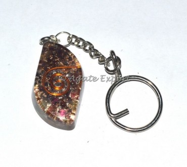 Orgone Garnet Eye Shape Keychain