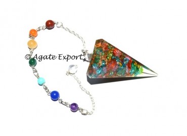 Mix Stone Orgone Chakra Pendulum