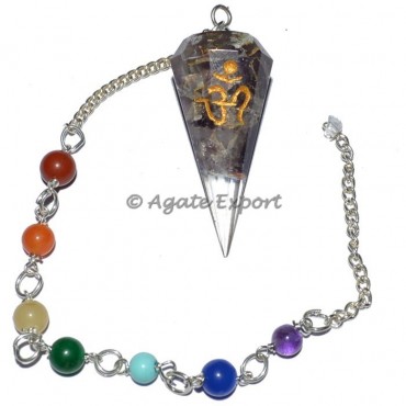 Amthyst Pendulum With Om and Chakra Chain