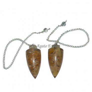 Golden Quartz Plane Orgone Pendulums