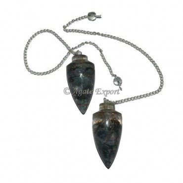 Moss Agate Plane Orgonite Pendulums