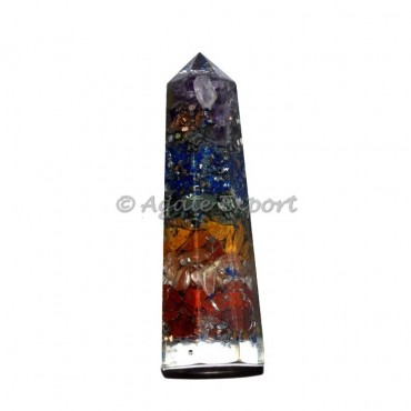 7 Chakra Mix Orgonite Obelisks
