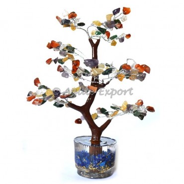 160 Chips Mix Gemstone Orgone Base Tree